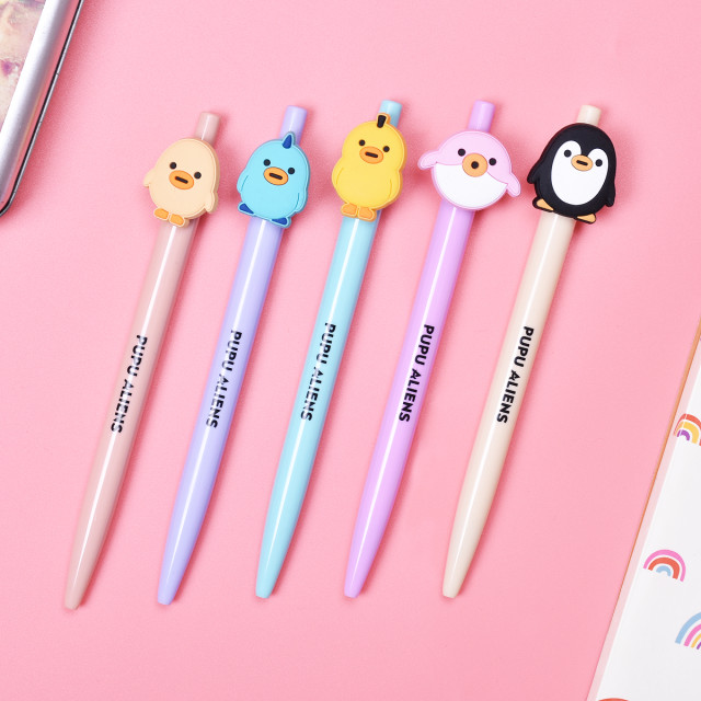 噗噗星人 PUPU ALIENS 创意可爱中性笔0.35MM黑色学习笔记笔