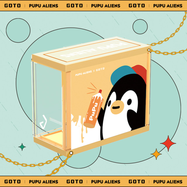 PUPU ALIENS x GOTO 联名原创限量手办展示盒噗噗星人创意泡泡模特盲收纳盒