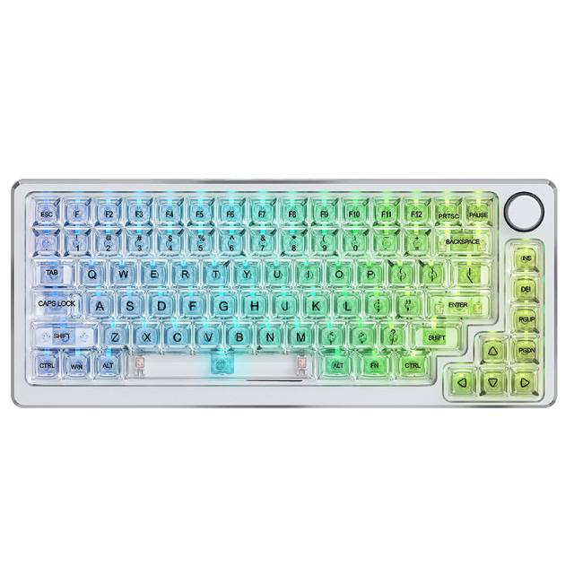 爱国心 GK-83 PRO(银色) 三模 皎夜轴  客制化游戏机械无线键盘