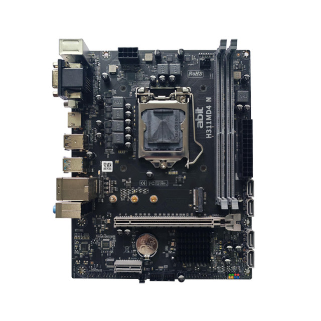 升技 (abit) H311MD4-N 主板 (支持8代和9代) HDMI+VGA+DVI+M.2*1