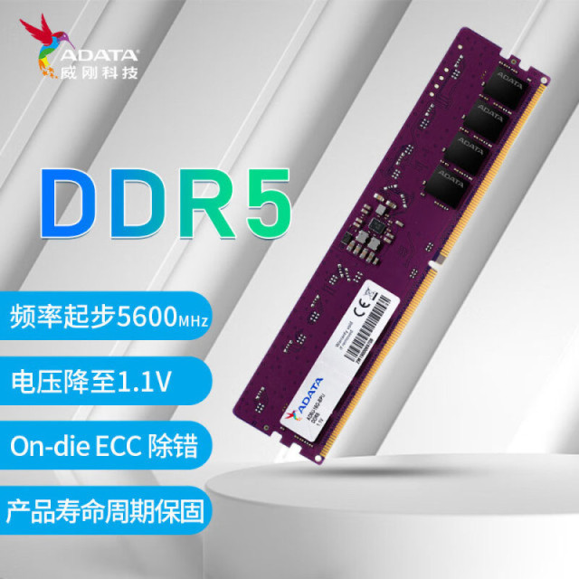 威刚（ADATA）8GB DDR5 5600 万紫千红台式机内存条