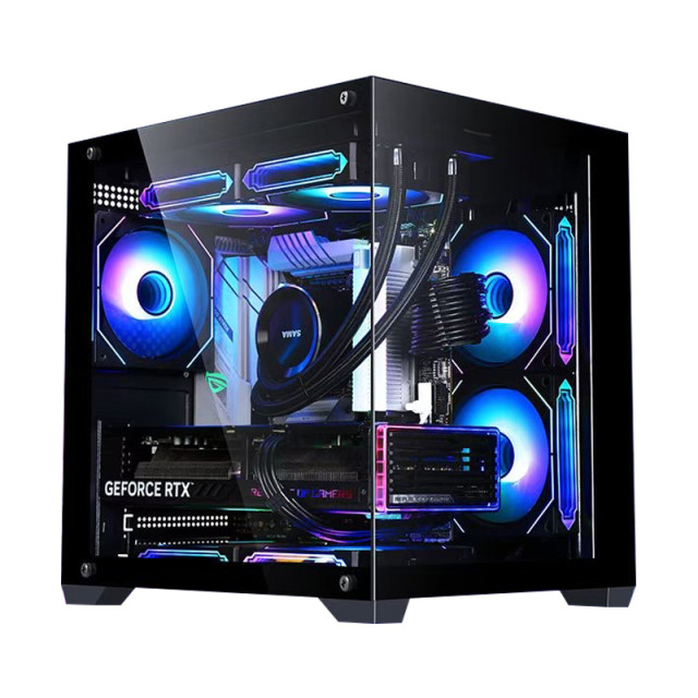 游戏风暴 海鸥 黑色海景房电脑机箱 270°玻璃侧透/无立柱/360水冷位