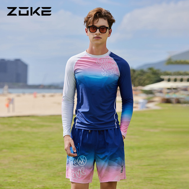 【清仓特价】ZOKE洲克官方男士时尚健身度假分体二件套泳衣