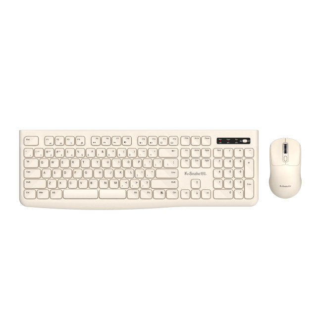 蝰蛇WK900 米白色【双模连接/2.4G+蓝牙】无线蓝牙双模键盘鼠标套装键鼠高颜值男女生笔记本台式电脑家用办公手机iPad平板