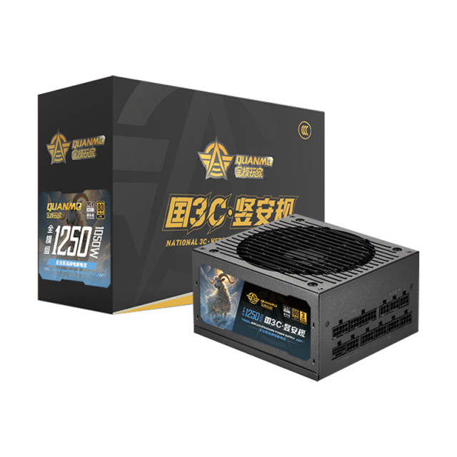 全模玩家 国3C竖安规1250 额定1050W 80PLUS 金牌电脑电源