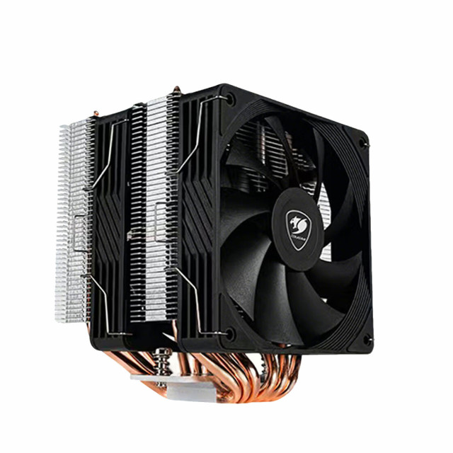 骨伽风擎60D 黑色台式CPU散热器 6热管双塔双风扇静音温控无光CPU风扇