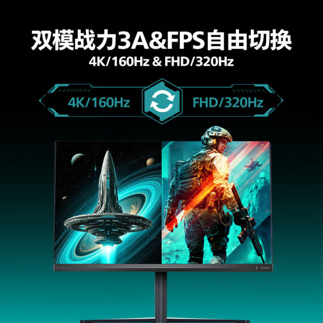飞利浦32M2N5800 4K 240Hz/FHD480Hz双模电竞显示器 FastIPS HDR400 10bit HD