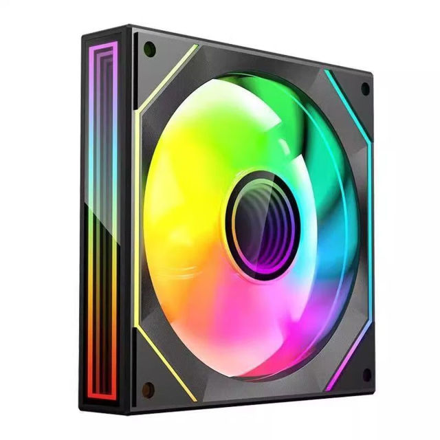 骨伽COUGAR 灵镜X2 120 黑色反叶机箱风扇 ARGB 5v3针主板同步 PWM温控调节（12CM/降噪防震脚垫）